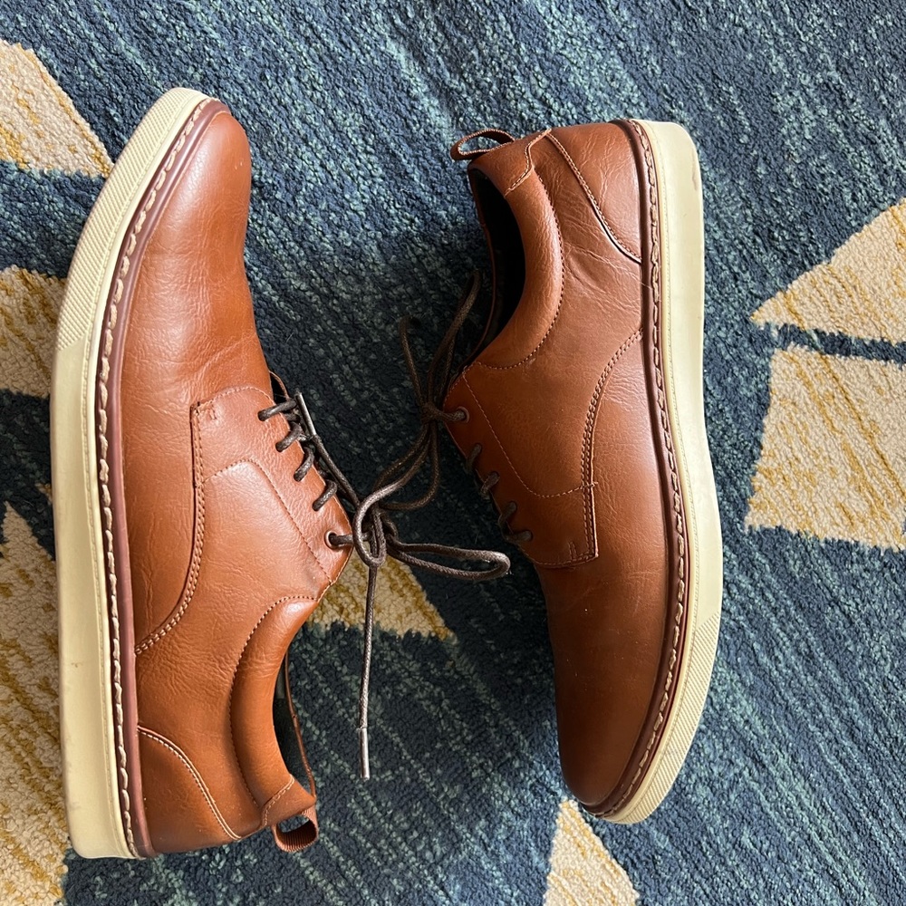 Size 10, Leather Style, Dress Sneakers, Excellent Condition